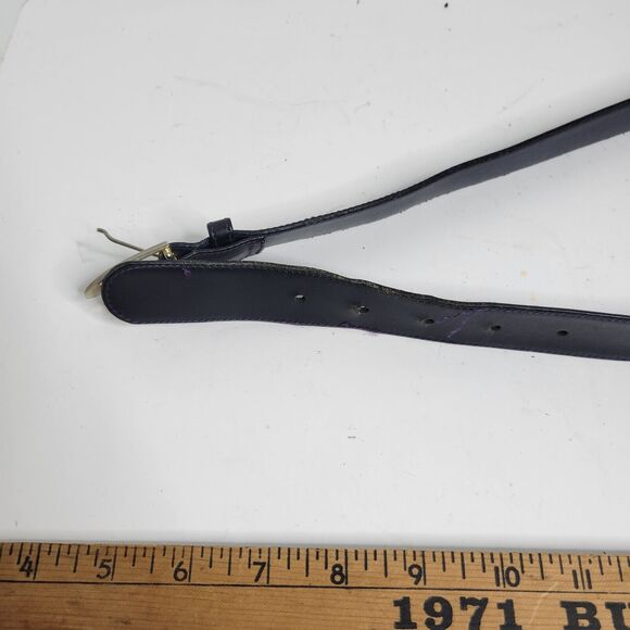 Pierre Leather Belt Cardin Blue 32/80 - Imported Cowhide Cowboy Dress Preppy - Picture 7 of 16